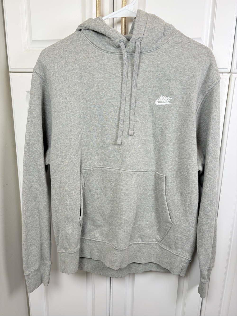 Nike Light Gray Pullover Hoodie with White Swoosh